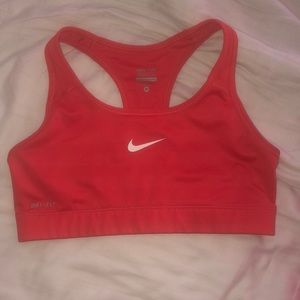 Red Nike sports bra